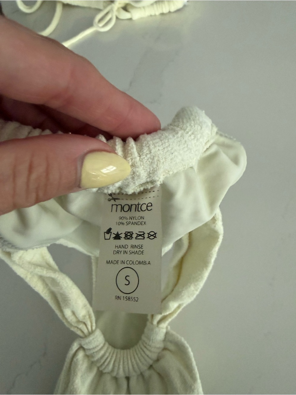 Montce Ribbed Buttercream Bikini Bottom - Picture 2 of 3